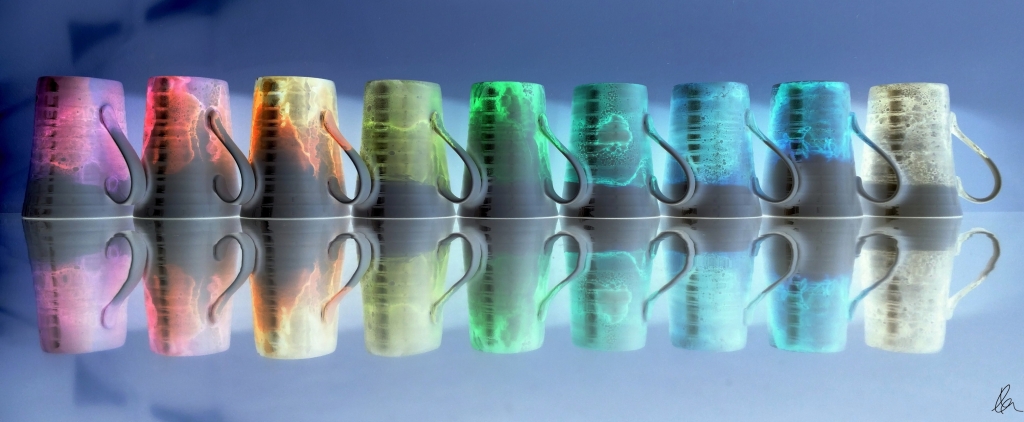 Pretty Mugs All In A Row - inverted